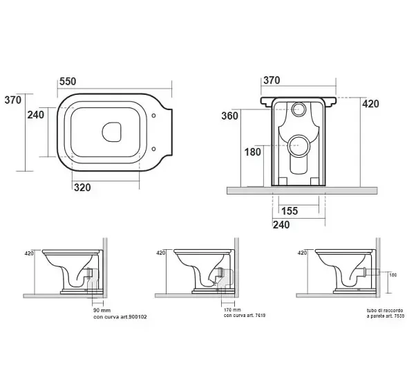WC dangtis WALDORFF soft close, baltas su auksiniais vyriais, 418701