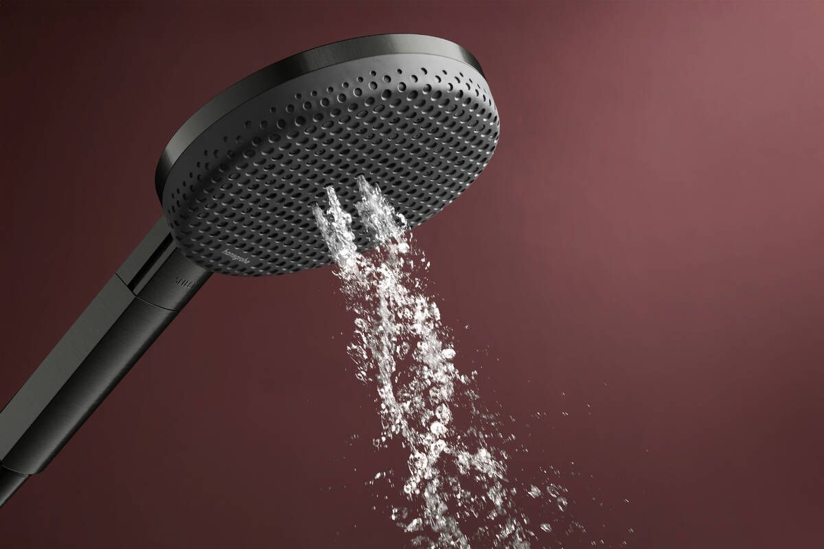 Hansgrohe dušo kpmplektas Raindance Alive Select S su laikikliu ir dušo žarnele Designflex 160cm. Brushed black chrome, 24611340