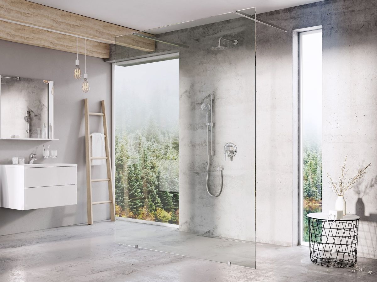 Dušo sienelė Ravak Walk-In Free Set 150, chromas+stiklas Transparent, GW9FP0C0SZ1