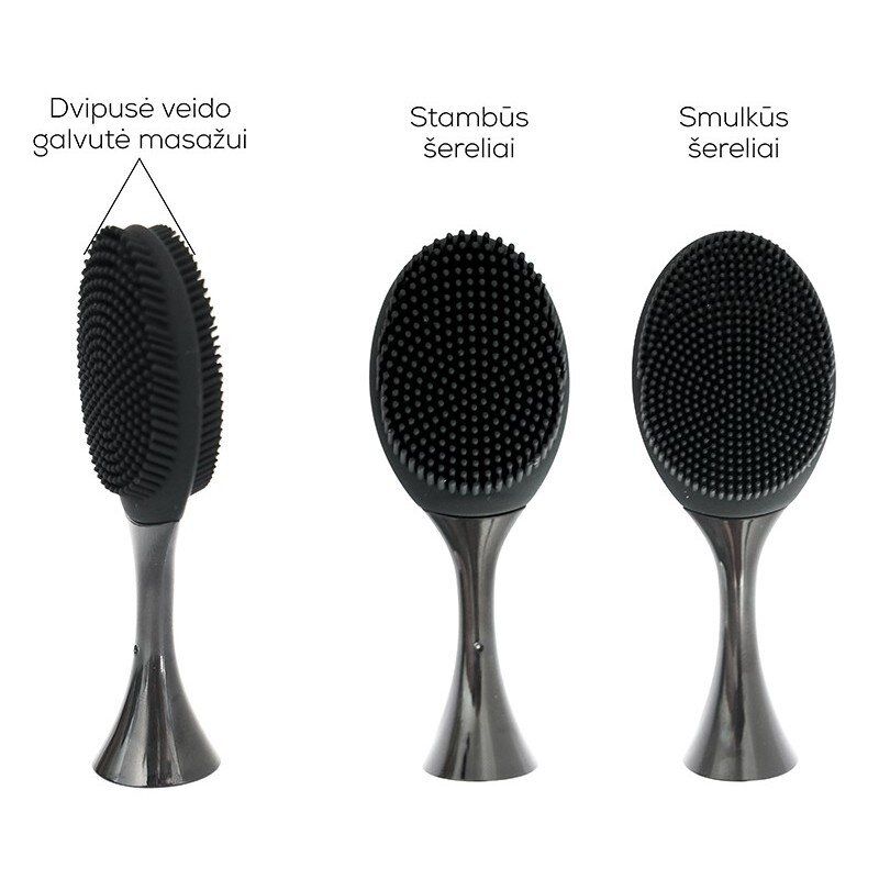 Elektrinis dantų šepetėlis OSOM Oral Care Sonic Toothbrush Black pilkas