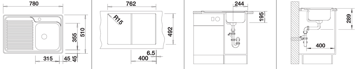 Plieninė plautuvė BLANCO CLASSIC 40 S RE 18/10 O.AF