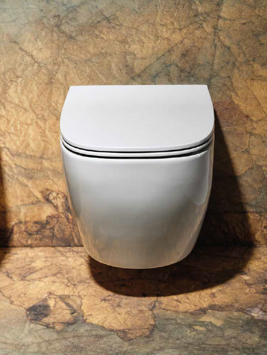 WC komplektas KJU18: pakabinamas WC puodas Juniper su soft close dangčiu