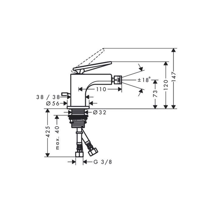 Maišytuvas bide AX Citterio, chromas 39214000