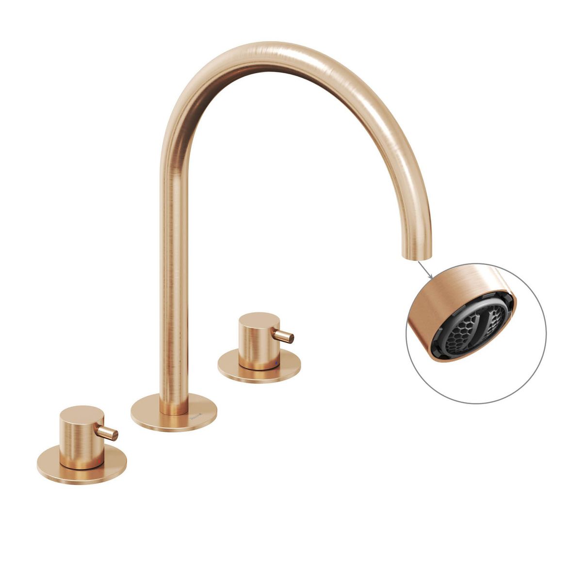 Praustuvo maišytuvas Ravak Espirit 270 mm, 3 dalių be dugno vožtuvo, Rose Gold Brushed X070349