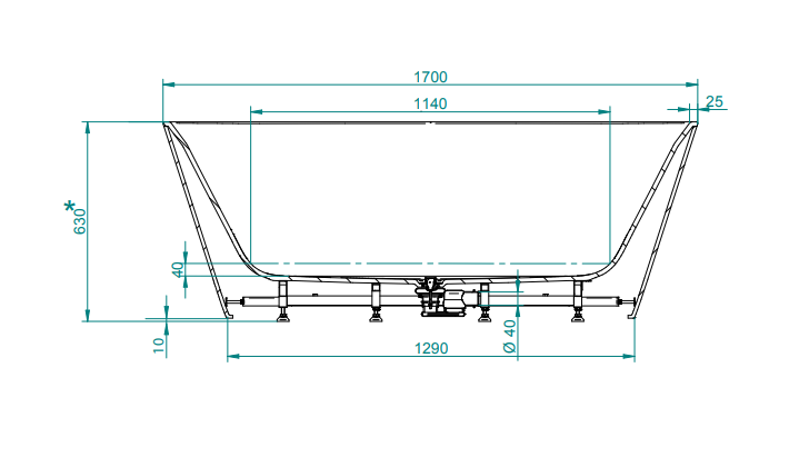 Akmens nasės vonia Balteco COMO WALL 170x81x63cm poliruota