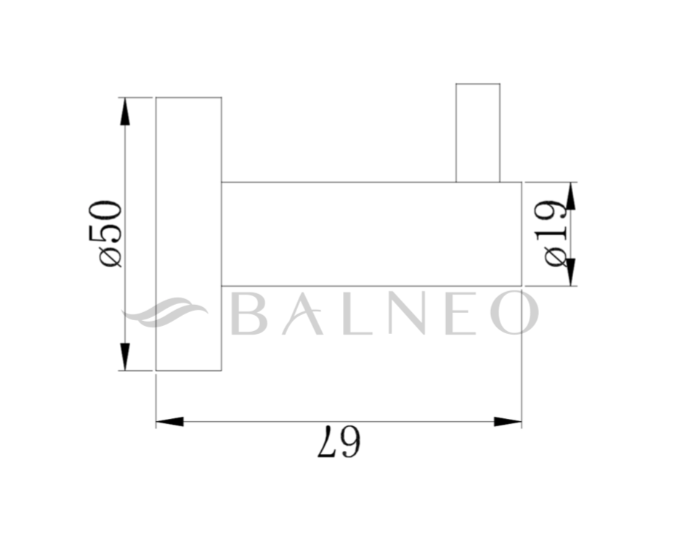Kabliukas Balneo QUBE 1, blizgaus aukso sp., M0101080101
