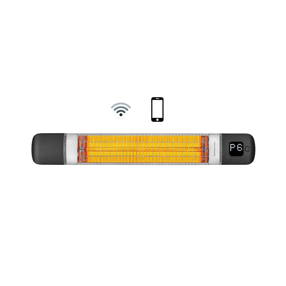 Infraraudonųjų spindulių šildytuvas šildytuvas “Tora - WiFi” 2500W, juodas