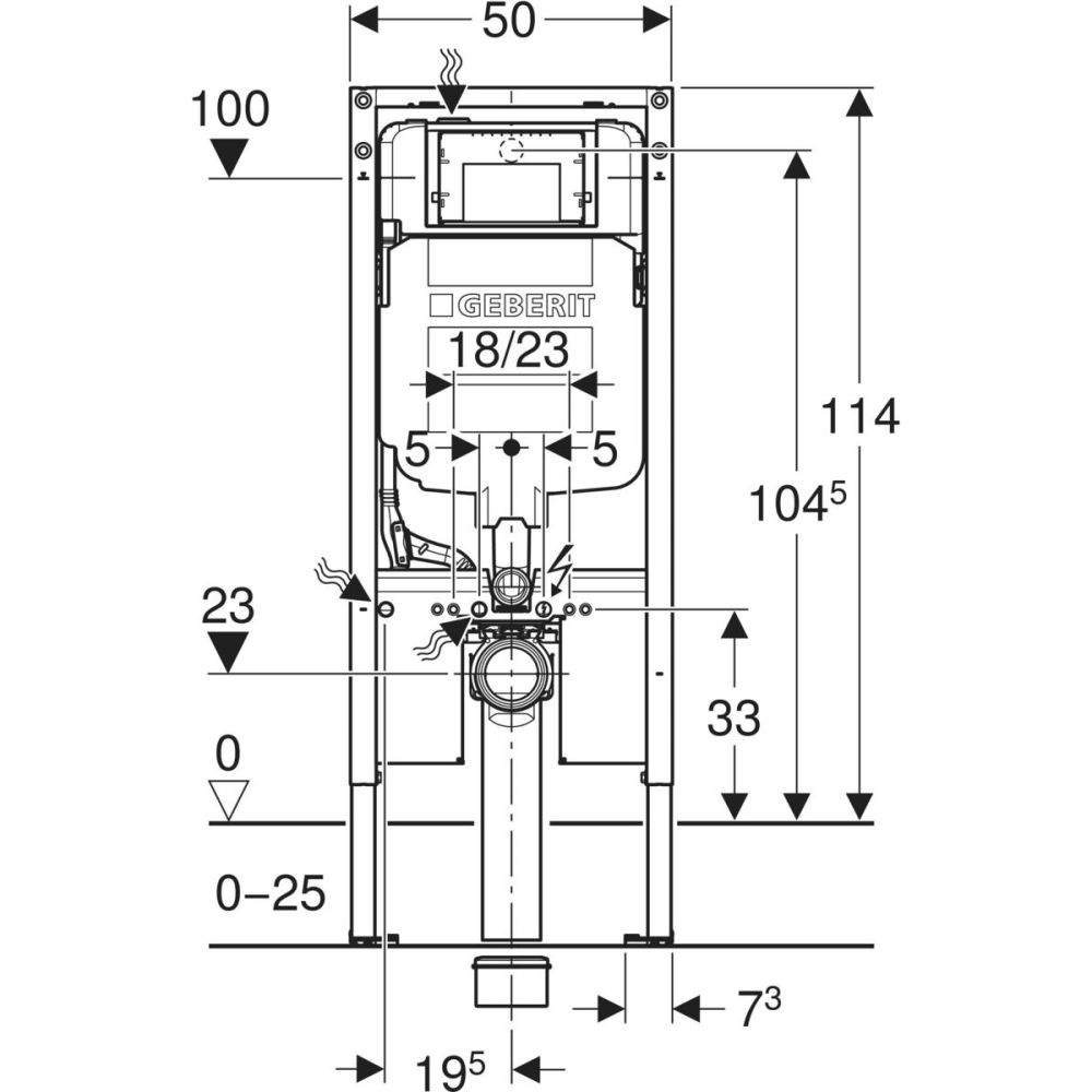 Potinkinis rėmas unitazui Geberit Duofix 112cm, storis 8cm Potinkinis rėmas unitazui Geberit Duofix 112cm, storis 8cm