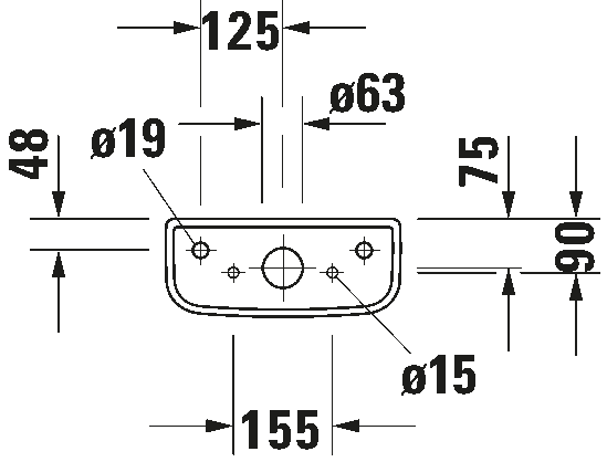 Bakelis Duravit D-Code, pajungimas iš apačios, baltas, 0927100004