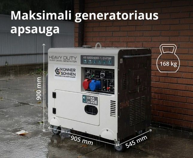 Dyzelinis generatorius 7500W, KS 9200HDES-1/3 ATSR (EURO V), KÖNNER amp SÖHNEN Dyzelinis generatorius 7500W, KS 9200HDES-1/3 ATSR (EURO V), KÖNNER amp SÖHNEN