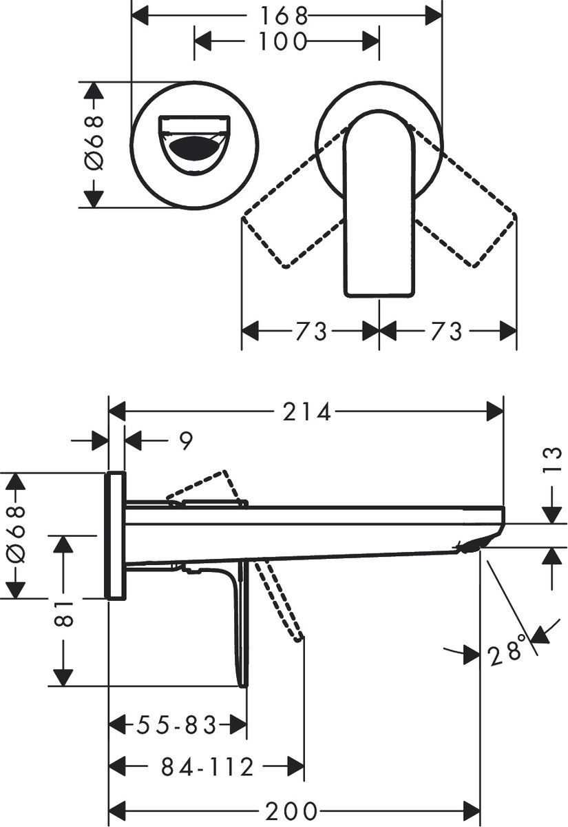 Potinkinis praustuvo maišytuvas HANSGROHE Rebris E su 20 cm snapu, chromuotas, 72568000 Potinkinis praustuvo maišytuvas HANSGROHE Rebris E su 20 cm snapu, chromuotas, 72568000