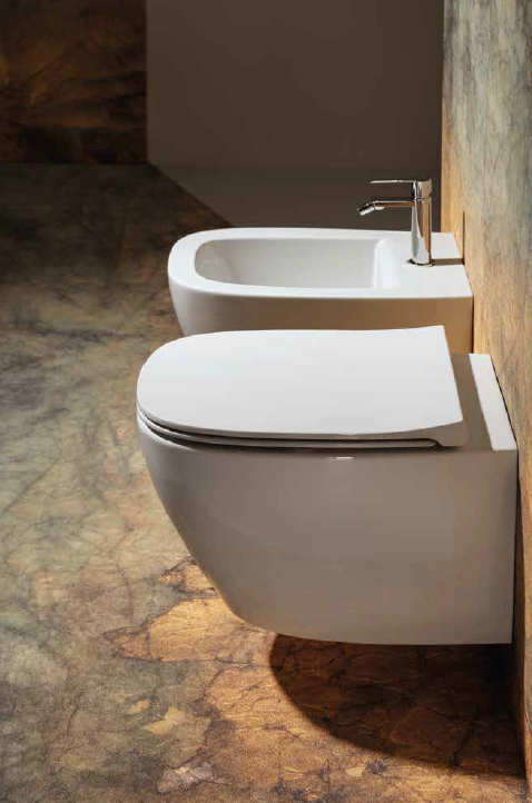 WC komplektas KJU18: pakabinamas WC puodas Juniper su soft close dangčiu