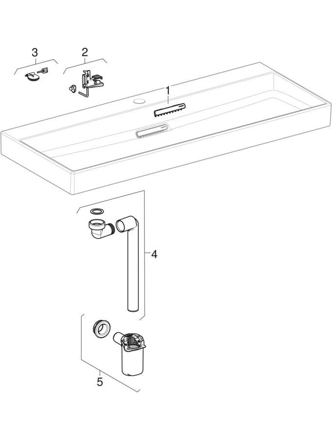 Praustuvas Geberit ONE 50 cm su anga maišytuvui, baltas, 505019001 Praustuvas Geberit ONE 50 cm su anga maišytuvui, baltas, 505019001