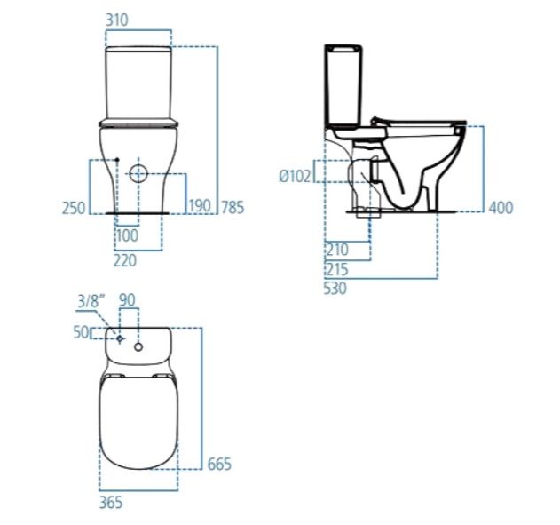 WC pastatomas puodas Ideal Standard Tesi Aquablade T008701