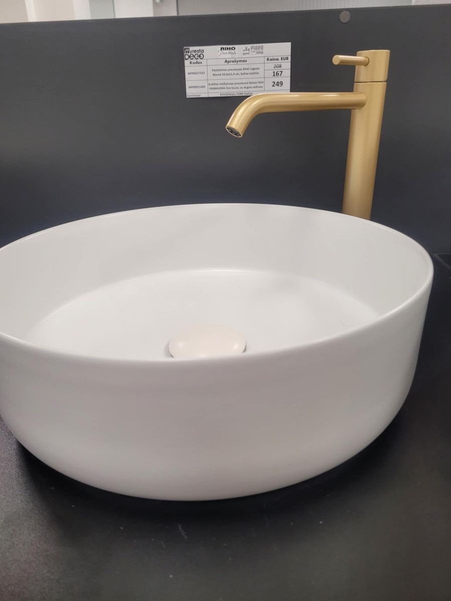 Aukštas maišytuvas praustuvui Fiore Xenon Slim PRIMAVERA Oro Scuro, 444OS5250