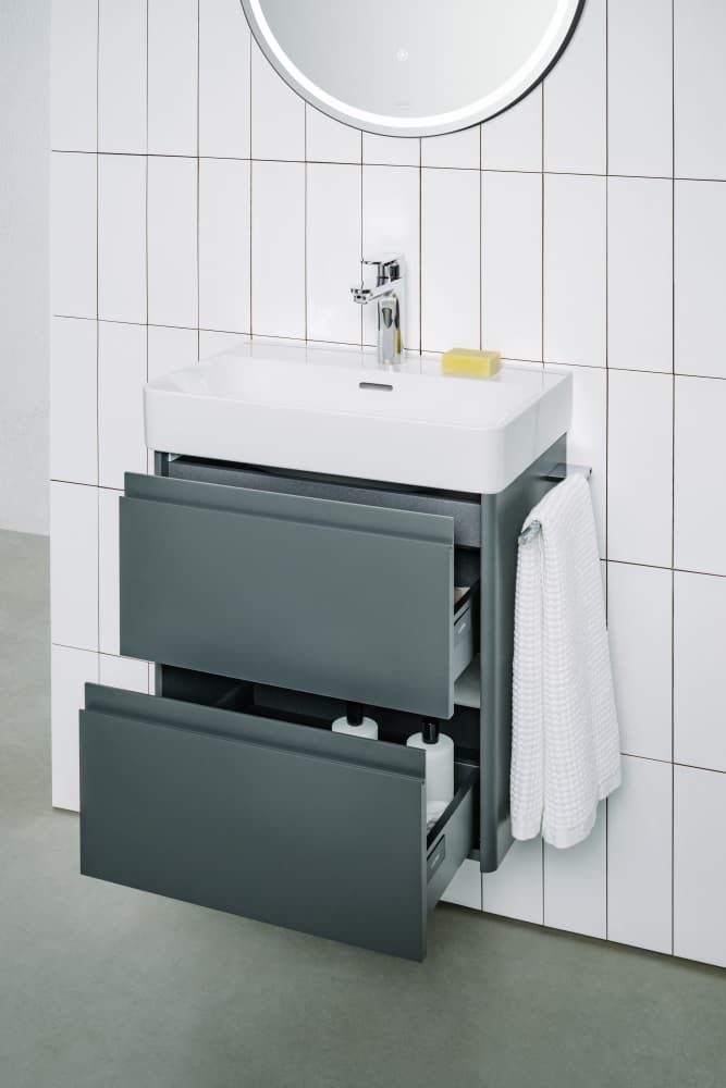 Praustuvo maišytuvas LAUFEN PRO X Eco+ 125 mm, su dugno vožtuvu, chromas, HF506903100000