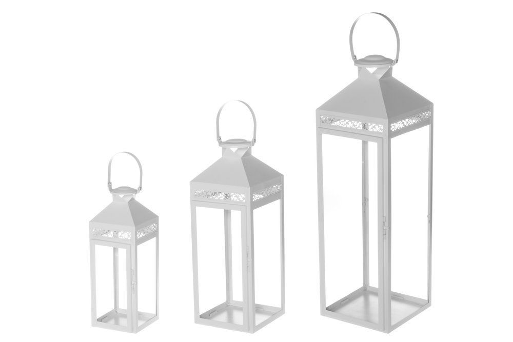 Žibintų komplektas 4 Living Collection Lantern Sulo, 3 vnt., balta, 6410416190938