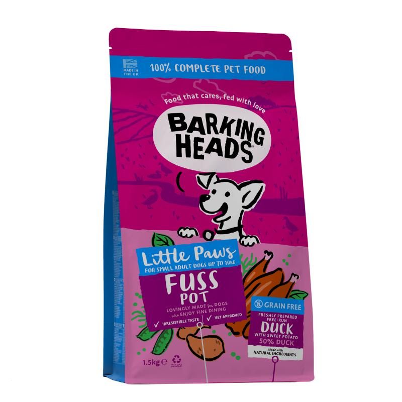 BARKING HEADS Paws Fuss Pot Small pašaras mažiems šunims 1.5kg, E-BSBDK1