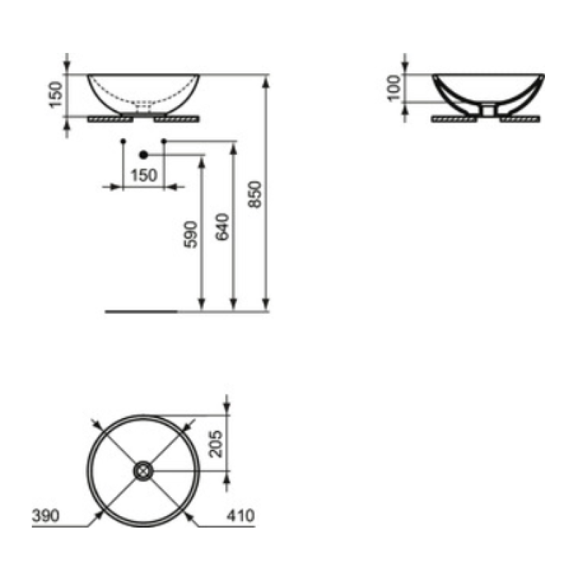 Ideal Standard praustuvas montuojamas ant stalviršio STRADA O 41x41 cm (410 x 410 x 150 mm), be persipilimo, baltas, K079501 Ideal Standard praustuvas montuojamas ant stalviršio STRADA O 41x41 cm (410 x 410 x 150 mm), be persipilimo, baltas, K079501