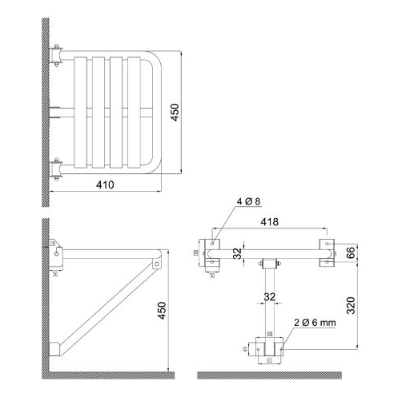 Dušo sėdynė su atrama Faneco, N15046.S