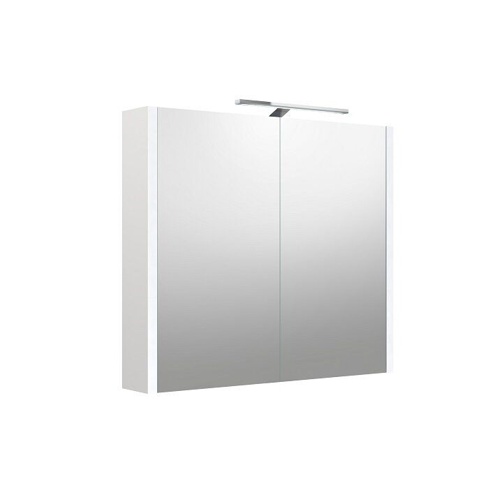 Veidrodinė spintelė su apšvietimu Kame Urban, LED, IP44, balta matinė, 80 cm, 2002512