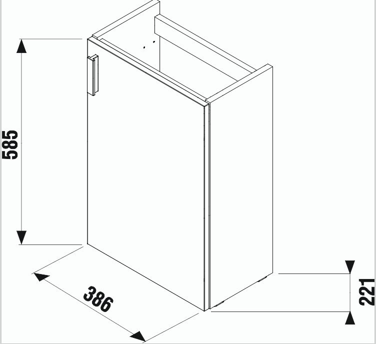 Praustuvas su spintele PETIT 40 cm, balta