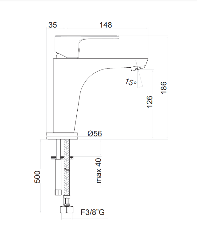 Maišytuvas praustuvui KERA chromas