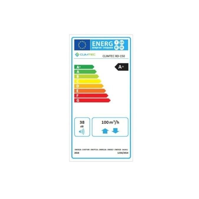 Sieninis mini rekuperatorius Climtec RD 150 Standard Sieninis mini rekuperatorius Climtec RD 150 Standard