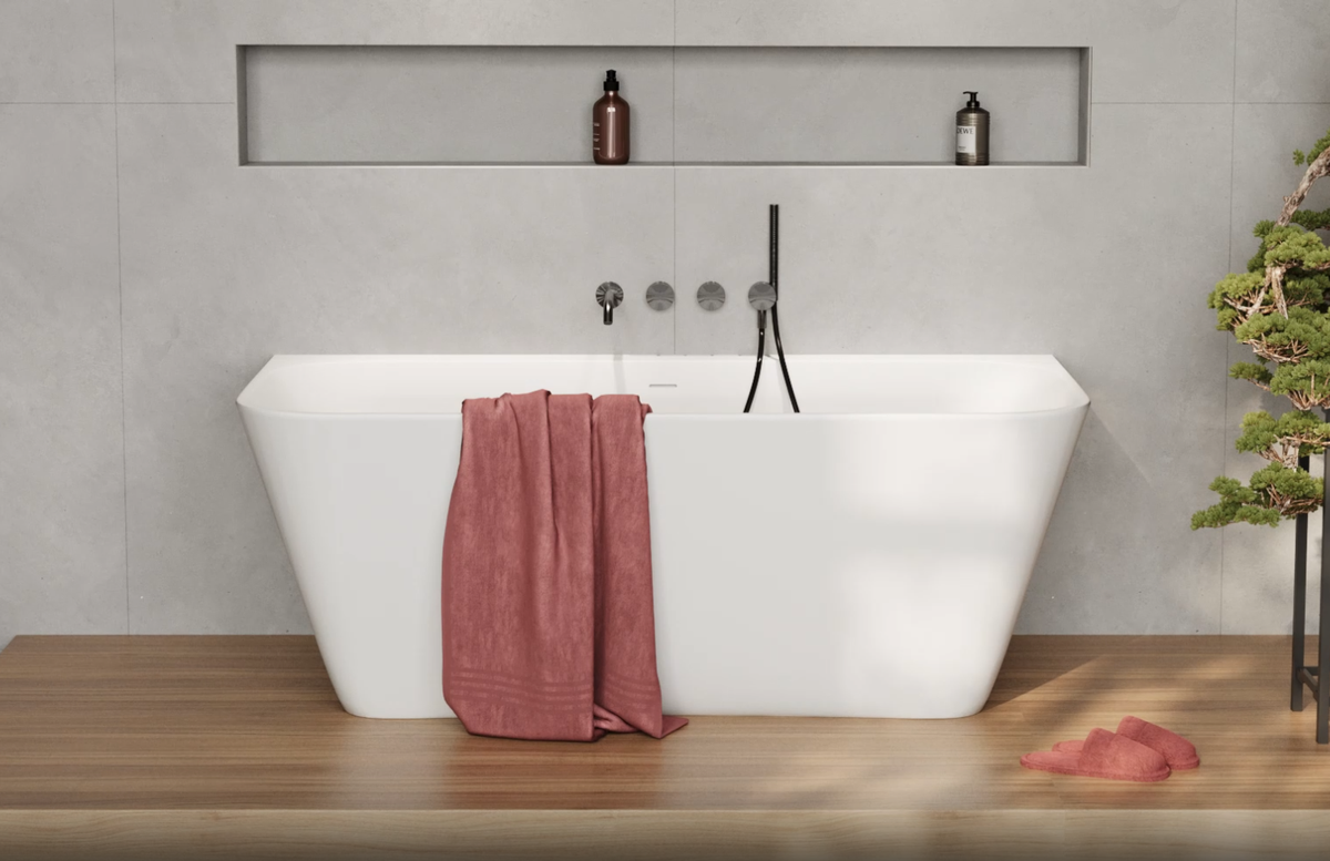 Akmens nasės vonia Balteco COMO WALL 170x81x63cm poliruota