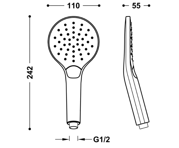 Dušo galvutė TRES ECO-DROP 110 mm, 3-jų srovių, rose gold 29963112OP