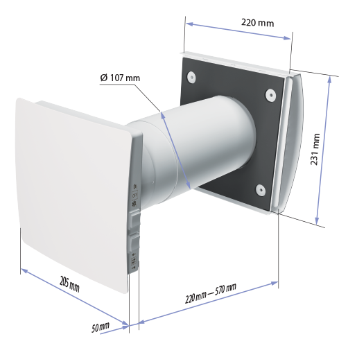 Sieninis mini rekuperatorius Vents TwinFresh Comfo RA1-25-14