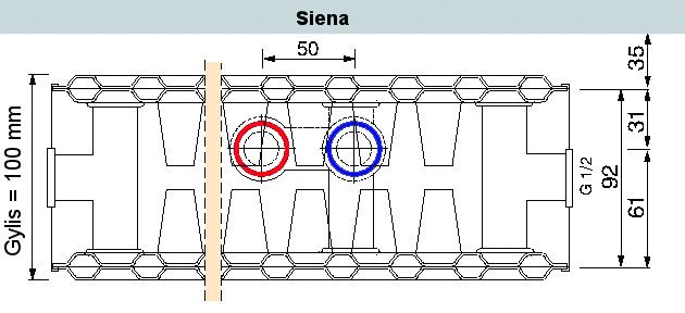 Plieninis radiatorius GALANT CENTARA 22C-5-1600, centrinis prijungimas