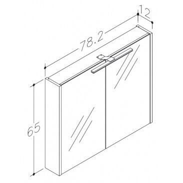 Veidrodinė spintelė su apšvietimu Kame Urban, LED, IP44, pilka matinė, 80 cm, 2002505