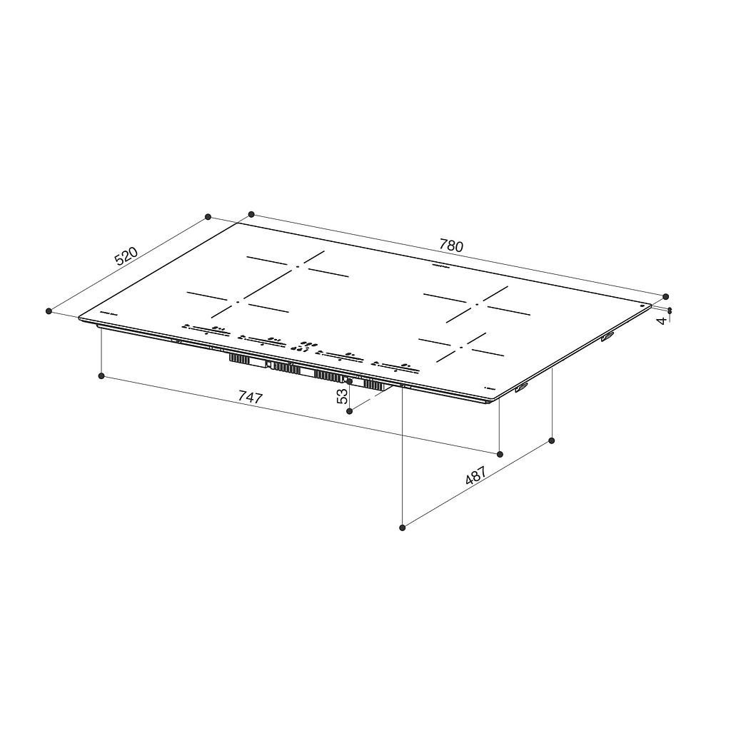 78 cm pločio indukcinė kaitlentė FABER FCH 84 BK KL