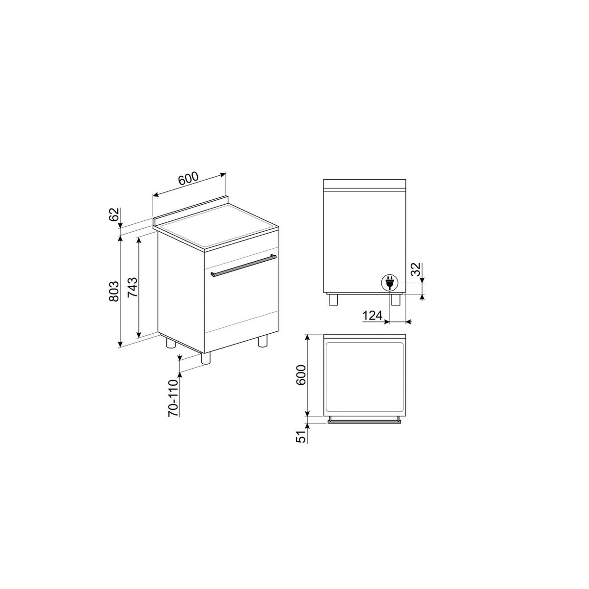 Indukcinė viryklė su elektrine orkaite SMEG C6IPX9-1