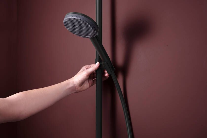 Termostatinė dušo sistema Hansgrohe Raindance Alive S Puro 300 1jet EcoSmart+ su Ecostat Element, juoda matinė, 24594670 Termostatinė dušo sistema Hansgrohe Raindance Alive S Puro 300 1jet EcoSmart+ su Ecostat Element, juoda matinė, 24594670
