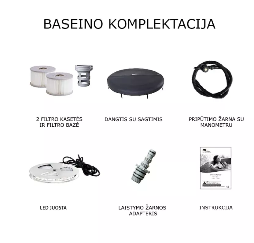 Pripučiamas šildomas baseinas MSpa STARRY su hidromasažu