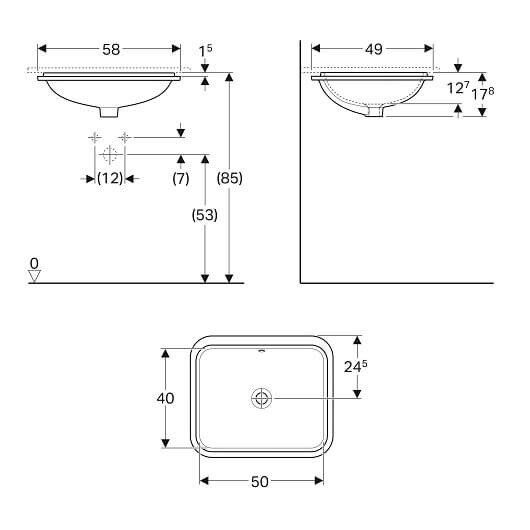 Praustuvas Geberit VariForm 580x490 baltas, 500764012 Praustuvas Geberit VariForm 580x490 baltas, 500764012