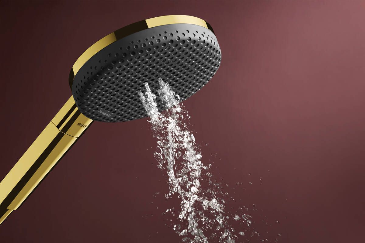 Dušo komplektas Hansgrohe Raindance Alive Select S 125 mm, 3 srovių, EcoSmart, su Unica S Puro 90 cm dušo stovu, 24603990