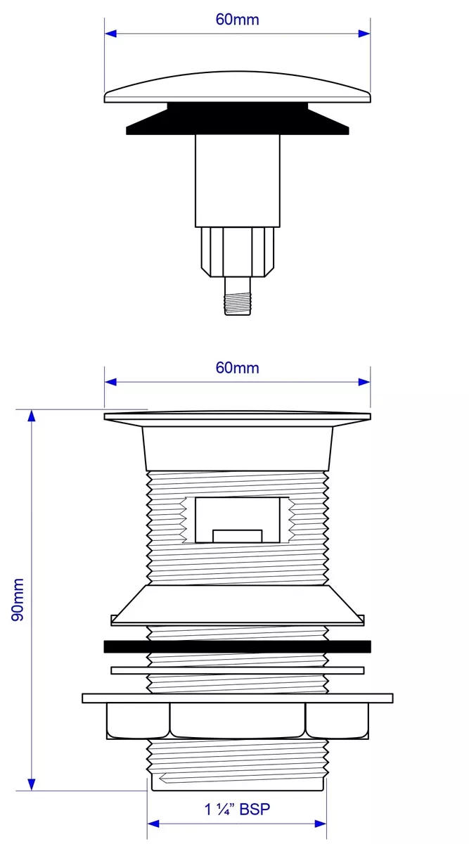 Dugno vožtuvas McAlpine praustuvui, CW60CB Dugno vožtuvas McAlpine praustuvui, CW60CB