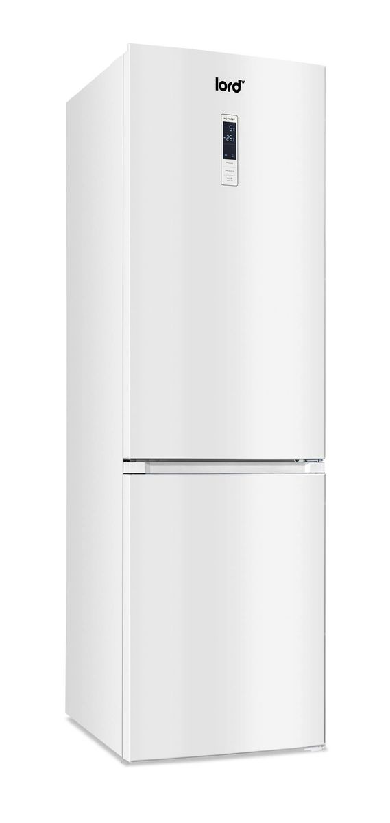 201 cm aukščio baltos spalvos šaldytuvas su šaldikliu apačioje Lord C7 5.GN