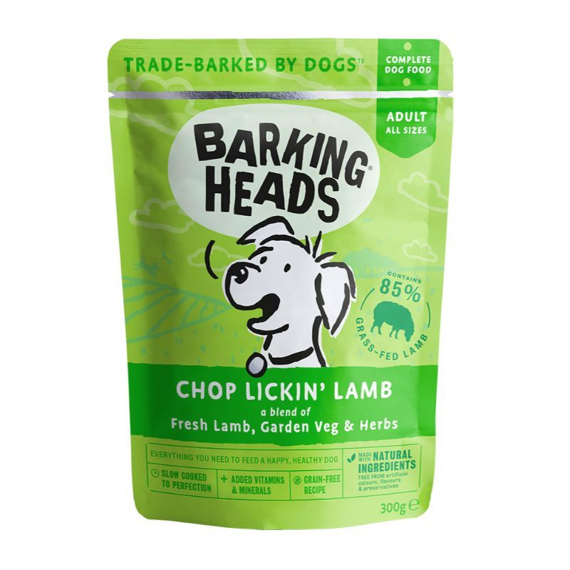 BARKING HEADS Chop Lickin' Lamb konservai šunims su ėriena 300g 10vnt, BWLM300