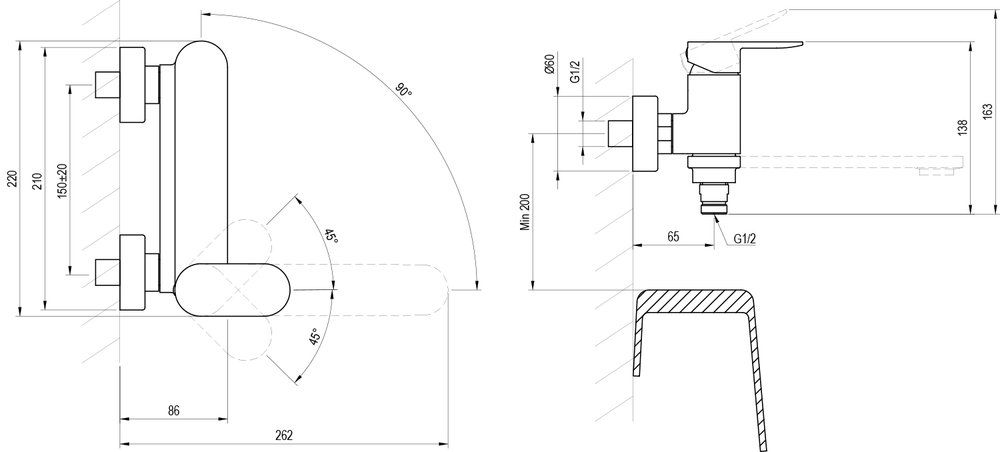 CR II 022.00 CR Bath tap w/o set, chrom., X070451