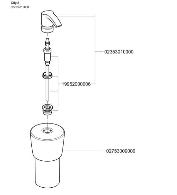 Skysto muilo dozatorius CITY 2 02753019000 Skysto muilo dozatorius CITY 2 02753019000