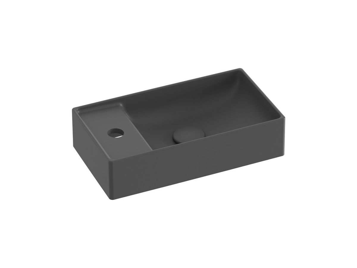 Praustuvas Ravak Veda Slim 40 Mini, su skyle maišytuvui, antracitas, XJX03240000