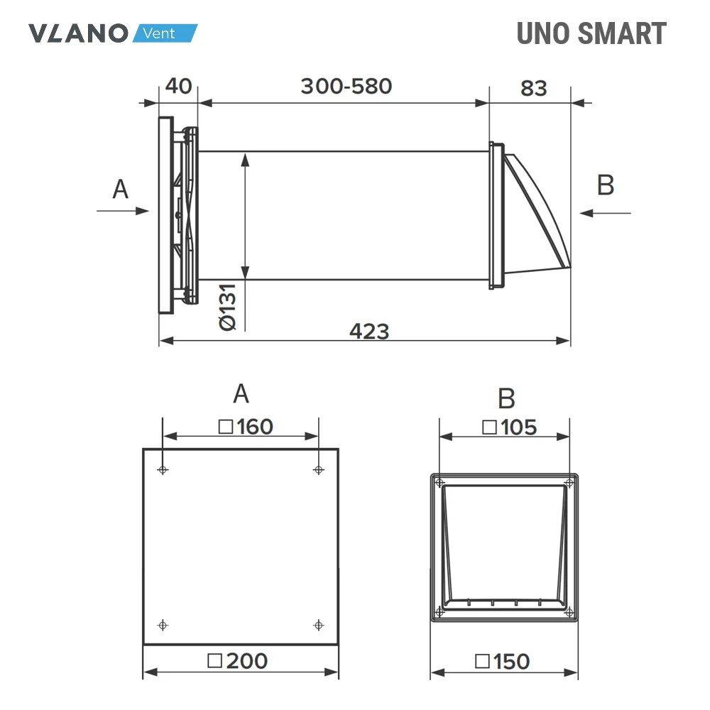 Minirekuperatorius VLANO UNO SMART 125