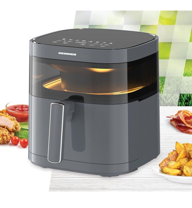 Karšto oro gruzdintuvė 2200W, 5.7L HAF-B6GRY17LG HEINNER Karšto oro gruzdintuvė 2200W, 5.7L HAF-B6GRY17LG HEINNER
