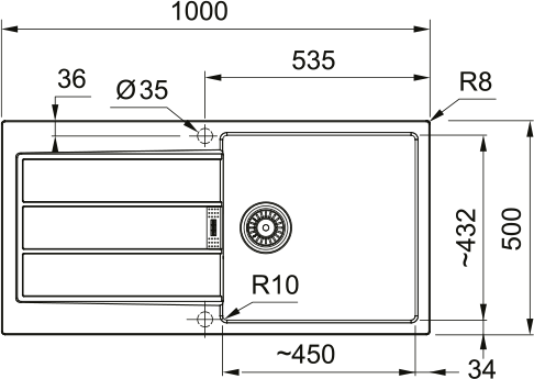 Plautuvė Franke S2D 611-100 Tectonite 1430590207