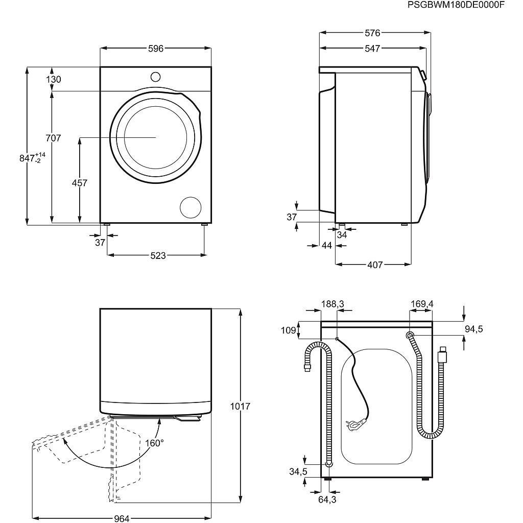 Skalbyklė - džiovyklė ELECTROLUX EW7WO447W