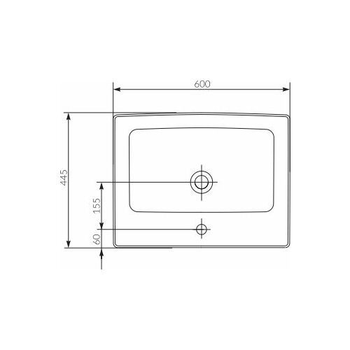 Praustuvas baldinis CREA 60x45 cm, baltas K114-006 Praustuvas baldinis CREA 60x45 cm, baltas K114-006